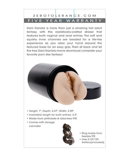 Zero Tolerance Dani Daniels Movie w/Vagina & Anal Stroker - Light