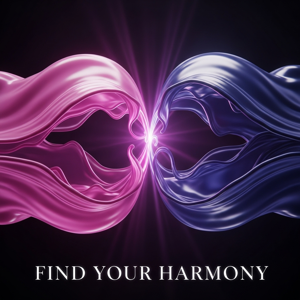 An abstract image showing two streams of magenta and indigo light merging, representing the concept of a blended orgasm. The article is titled "How to Have a Blended Orgasm: Your Guide to Dual Vibrators."