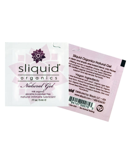 Sliquid Organics Natural Lubricating Gel - .17 oz Pillow