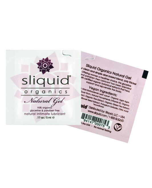 Sliquid Organics Natural Lubricating Gel - .17 oz Pillow