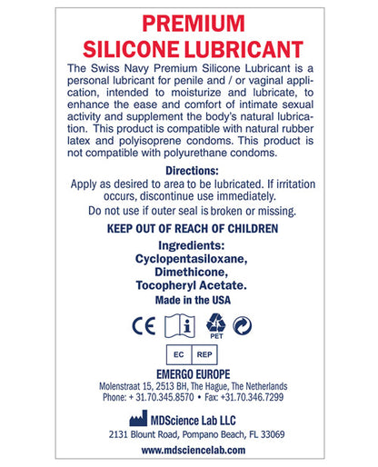 Swiss Navy Lube Silicone - 2 oz