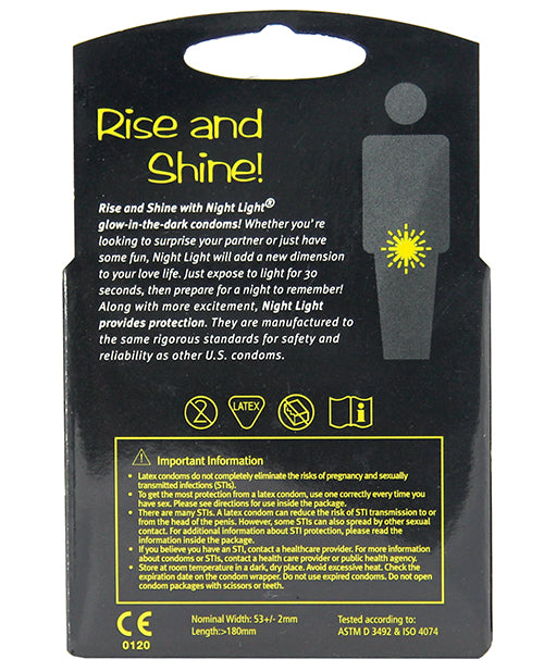 Night Light Glow in the Dark Condoms - Box of 3