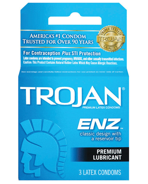 Trojan Enz Lubricated Condoms - Box of 3