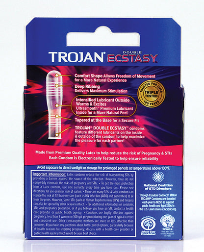 Trojan Double Ecstasy Condoms - Box of 3