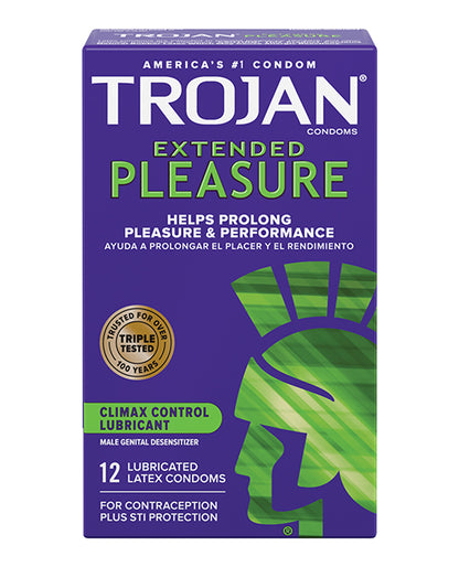 Trojan Extended Pleasure Condoms - Box of 12
