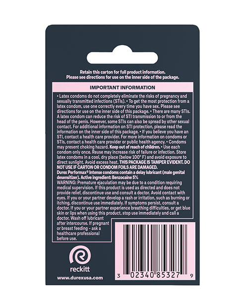 Durex Performance Intense Condoms - Box of 3