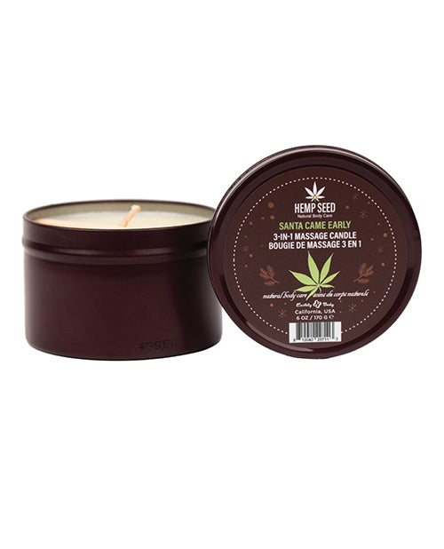 Earthly Body Earthly Body 2024 Holiday 3 in 1 Massage Candle - 6 oz Santa Came Early - Image 3
