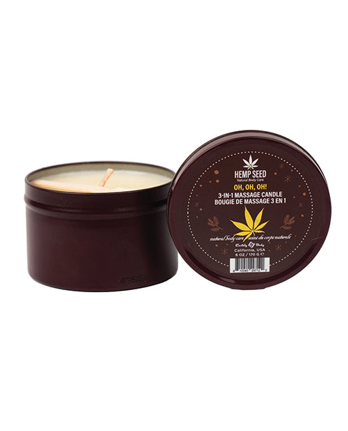 Earthly Body Earthly Body 2024 Holiday 3 in 1 Massage Candle - 6 oz Oh Oh Oh - Image 3