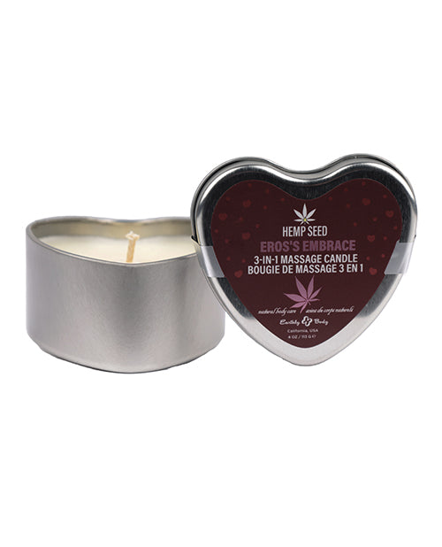 Earthly Body 3 in 1 Massage Heart Candle - 4 oz Eros Embrace