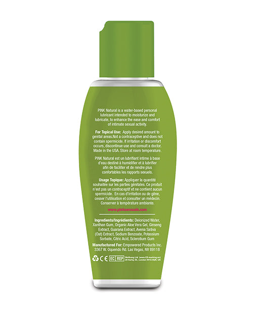 Pink Natural Water Based Lubricant for Women - 2.8 oz