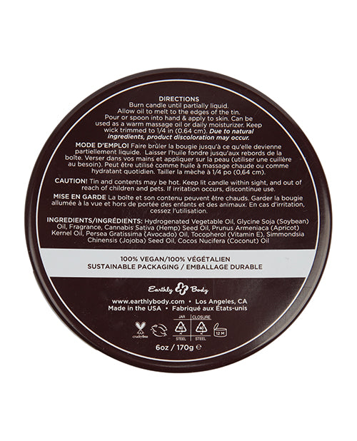 Earthly Body Earthly Body Suntouched Hemp Candle - 6 oz Round Tin High Tide - Image 5