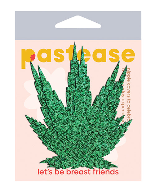 Pastease Glitter Marijuana Leaf - Green O/S