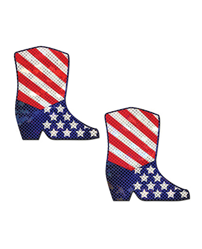 Pastease Pastease Premium Sparkling Stars & Strips USA Cowboy Boot - Red/White/Blue O/S - Image 4