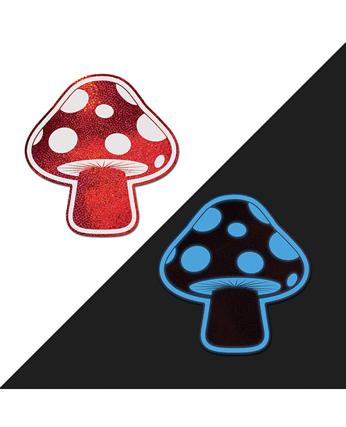 Pastease Premium Shiny Glow in the Dark Shroom - Red/White O/S