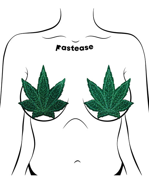 Pastease Coverage Glitter Pot Leaf- Green O/S