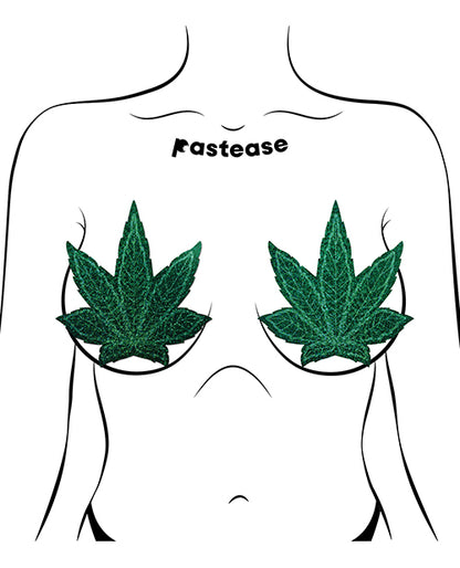 Pastease Coverage Glitter Pot Leaf- Green O/S