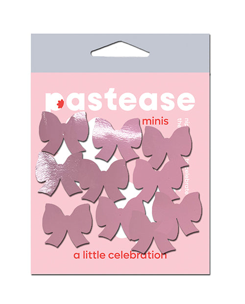 Pastease Mini Faux Leather Bows - Baby Pink Pack of 8