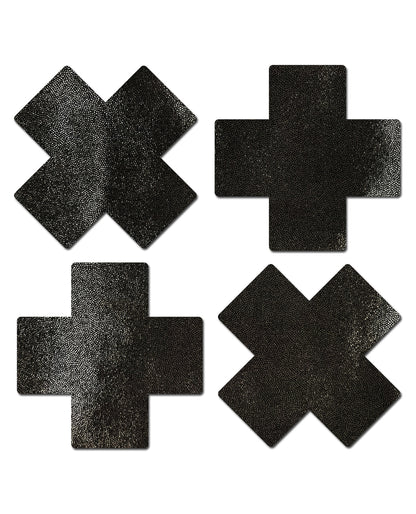 Pastease Premium Petites Liquid Cross - Black O/S Pack of 2 Pair