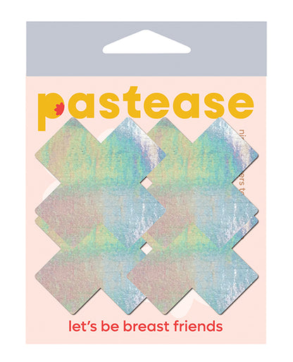 Pastease Premium Petites Holographic Plus X - Silver O/S Pack of 2 Pair