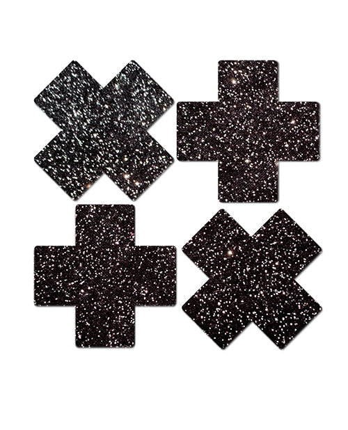 Pastease Premium Petites Sparkle Plus X - Black O/S Pack of 2 Pair