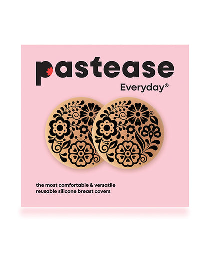 Pastease HALOS Silicone Floral Nipple Covers w/Travel Box - Bloom D+ Cup 10 or More Uses