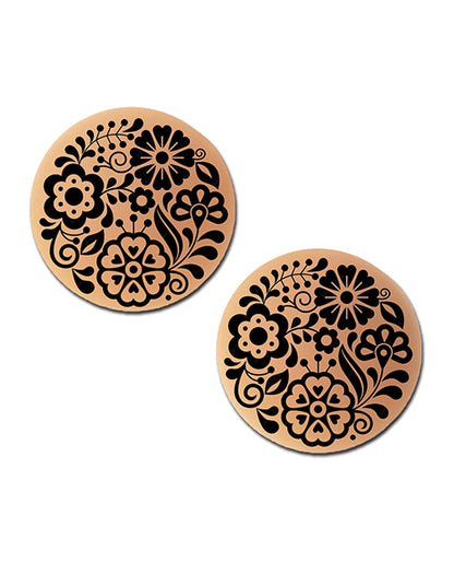 Pastease HALOS Silicone Floral Nipple Covers w/Travel Box - Bloom D+ Cup 10 or More Uses