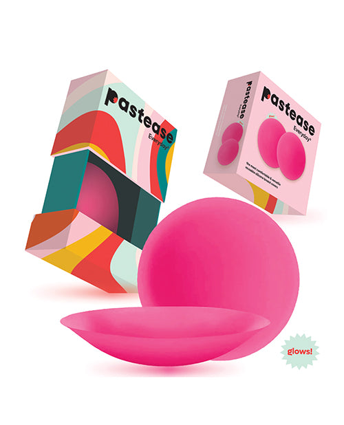 Pastease Pastease HALOS Silicone Nipple Covers w/Travel Box - Neon Pink A-C Cup 10 or More Uses - Image 4