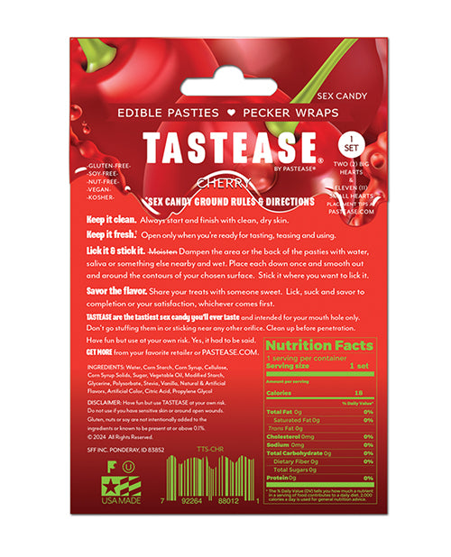 Pastease Tastease Edible Pasties & Pecker Wraps - Cherry O/S