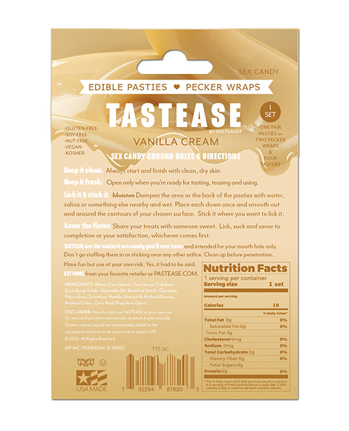 Pastease Tastease Edible Pasties & Pecker Wraps - Sweet Cream O/S