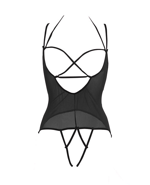 Allure Allure Angelina Sheer Mesh Under Bust Teddy Black L/XL - Image 7