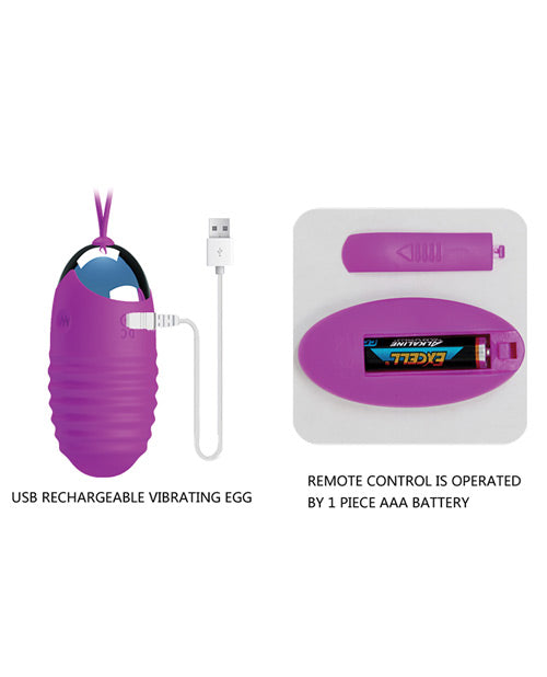 Pretty Love Jessica 12 Functions Egg Vibrator - Fuchsia