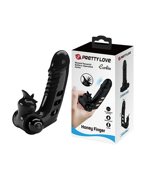 Pretty Love Corbin Honey Finger Vibrator - Black