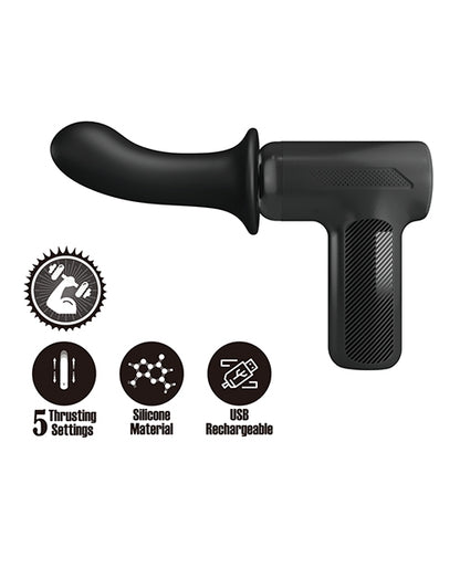 Pretty Love DJ Doctor Thrusting Gun Massager - Black