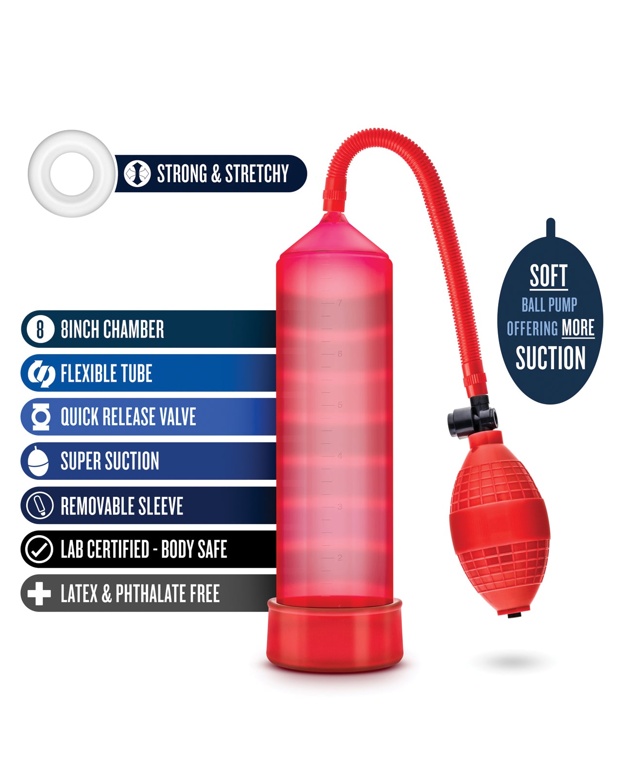 Blush Performance VX101 Male Enhancement Pump - Red