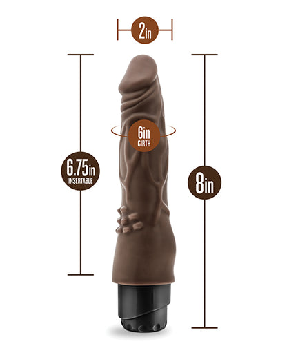 Blush Dr. Skin Cock Vibe 8" Vibrating Cock - Chocolate
