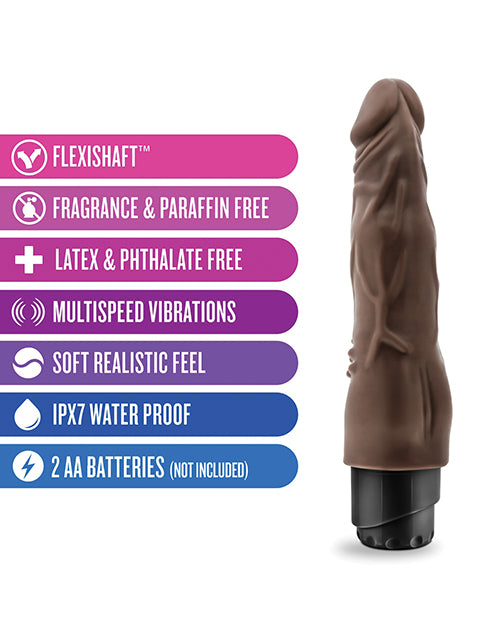 Blush Dr. Skin Cock Vibe 8" Vibrating Cock - Chocolate