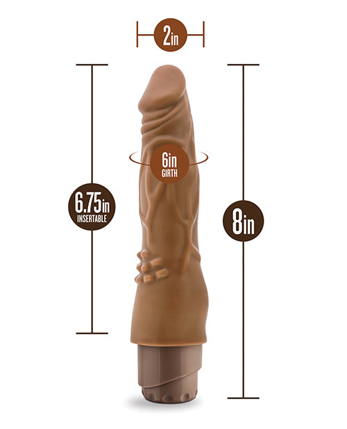 Blush Dr. Skin Cock Vibe 8" Vibrating Cock - Mocha