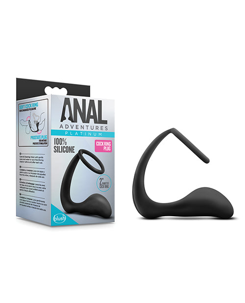 Blush Anal Adventures Cock Ring Plug - Black