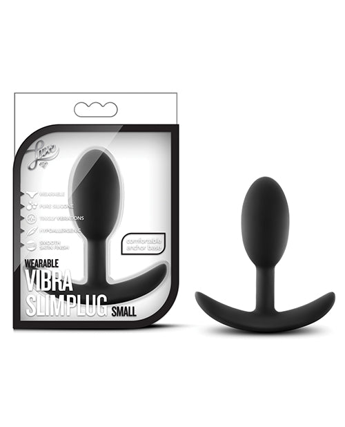 Blush Luxe Wearable Vibra Slim Plug Small - Black