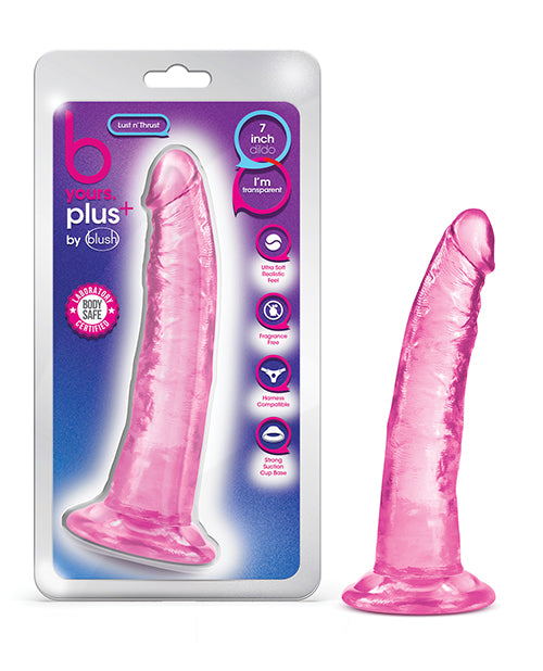 Blush B Yours Plus 7" Lust n' Thrust Dildo - Pink