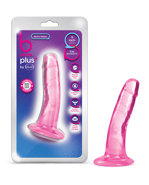 Blush B Yours Plus 5" Hard n' Happy Dildo - Pink