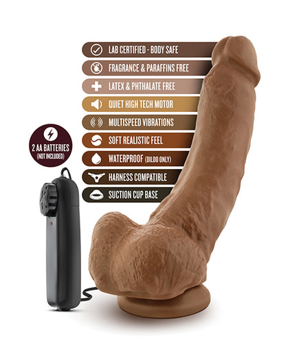 Blush Coverboy The Boxer 9" Vibrating Realistic Cock - Mocha