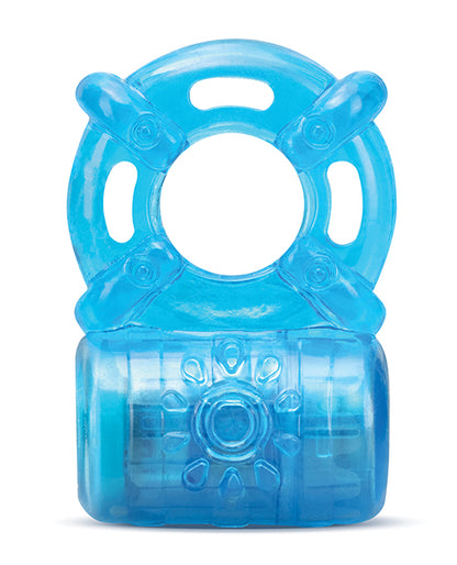Blush Stay Hard Rechargeable 5 Function Cock Ring - Blue