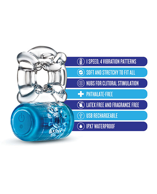 Blush Play With Me Pleaser Rechargeable C Ring - Blue