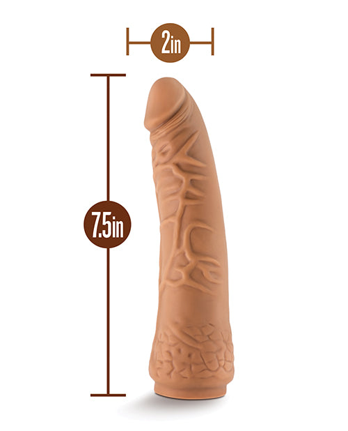 Blush Lock On 7.5" Hexanite Dildo w/Suction Cup Adapter - Mocha