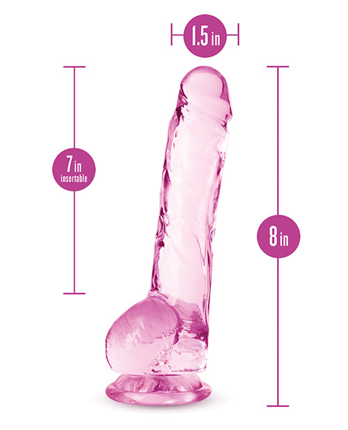 Blush Naturally Yours 8" Crystalline Dildo - Rose