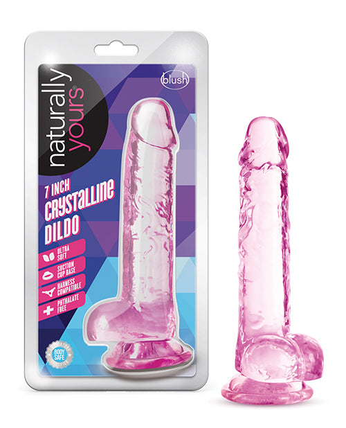 Blush Naturally Yours 7" Crystalline Dildo - Rose