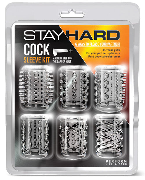 Blush Stay Hard Cock Sleeve Kit - Clear Box of 6