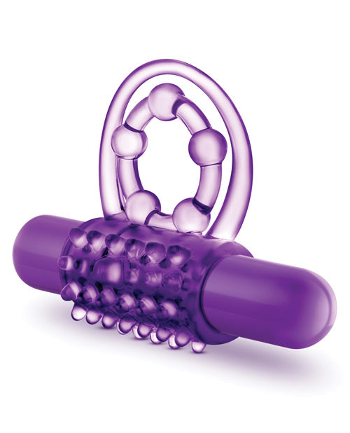 Blush Play With Me the Player Vibrating Double Strap Cockring - Purple