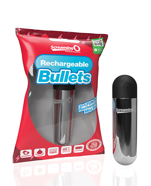 Screaming O Screaming O Rechargeable Bullets - Silver - Image 7